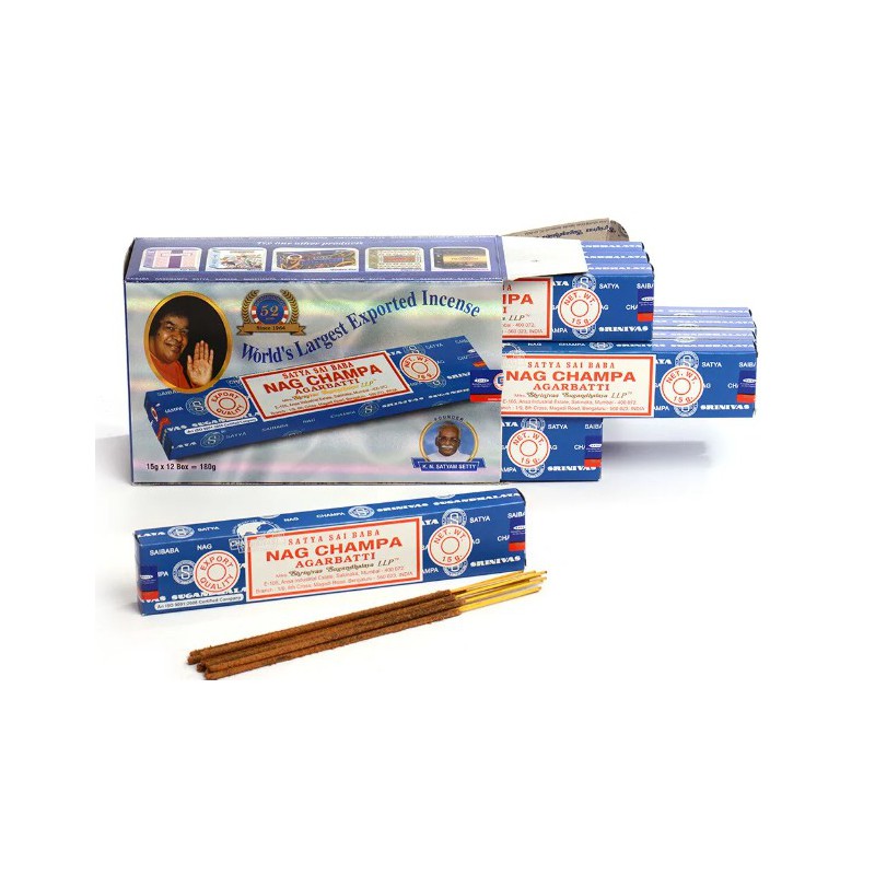 INDIAN INCENSE ' NAG CHAMPA ' BOX OF 12 CASES OF 15 GRAMS