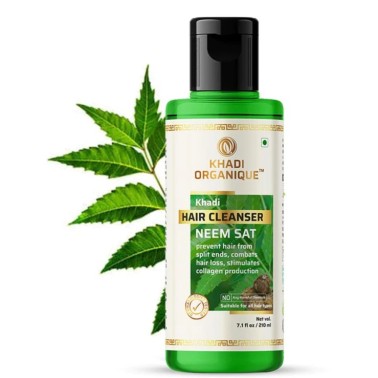 Khadi Organique Neem Sat Shampooing Nettoyant Cheveux 210 ml