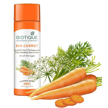 Biotique Sun Shield Carrot 40+Spf Sunscreen Lotion 120 ml