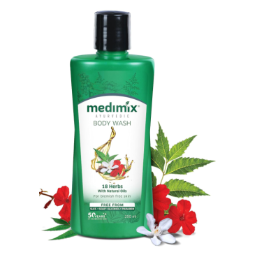 Gel douche ayurvédique Medimix 18 herbes et huiles naturelles pour une peau saine et rafraîchie 300 ml